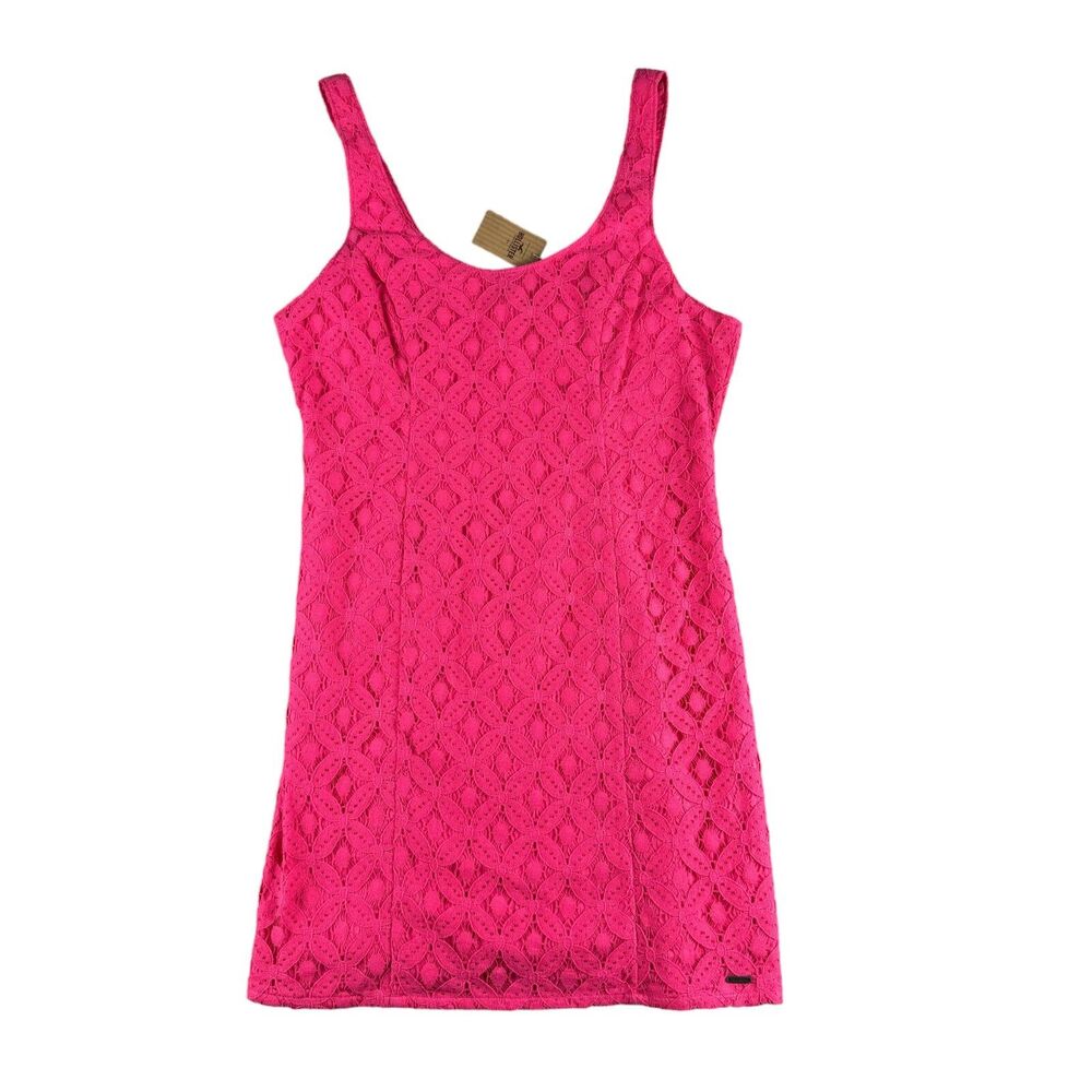 Hollister Dress Women’s 3 Pink Sleeveless Casual Straps Cotton Stretch Boho NWT